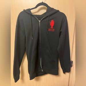 Nick Cave Red Hand Black Zip Up Hoodie, S